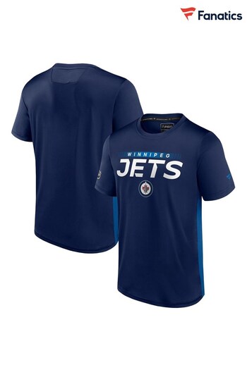 Fanatics Blue Winnipeg Jets Fanatics Branded Authentic Pro Short Sleeve Tech T-Shirt (D96350) | £35