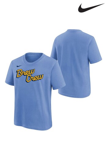 Nike Blue Fanatics Milwaukee Brewers Rival Nike City Connect T-Shirt (D96361) | £20