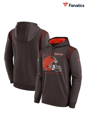Nike Brown NFL Fanatics Cleveland Sideline Therma Hoodie (D96365) | £70