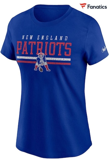Nike Blue NFL Fanatics Womens New England Patriots Short Sleeve Historic T-Shirt (D96415) | £28