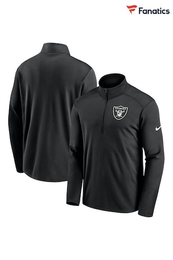 Nike Black NFL Fanatics Las Vegas Raiders Pacer Half Zip Jacket (D96423) | £55