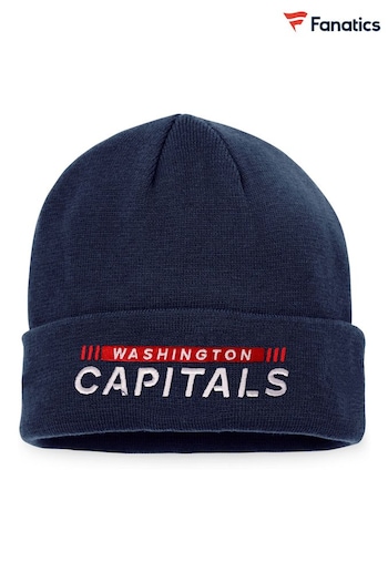 Washington Capitals Fanatics Blue Branded Authentic Pro Game & Train Cuffed Knit Hat (D96428) | £22