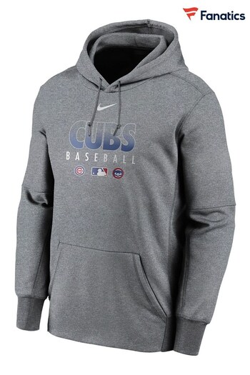 Nike Grey Fanatics Chicago Cubs Nike Therma Fleece Baseball Hoodie Youth (D96434) | £52