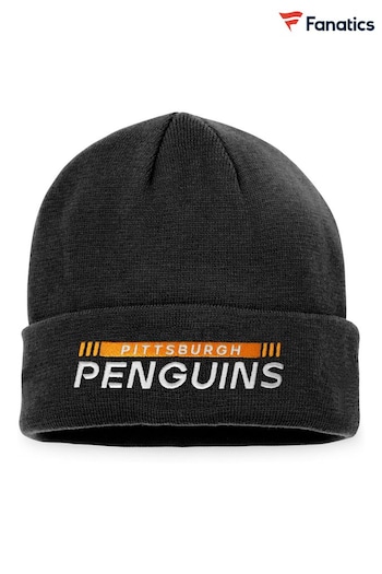 Pittsburgh Penguins Fanatics rmellosed Authentic Pro Game & Train Cuffed Knit Black Hat (D96451) | £22