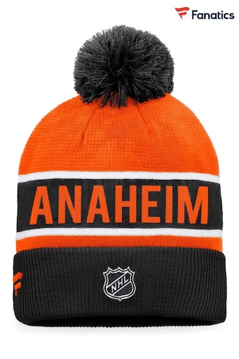 Anaheim Ducks Fanatics Orange Ball Authentic Pro Game & Train Cuffed Pom Knit Hat (D96452) | £25