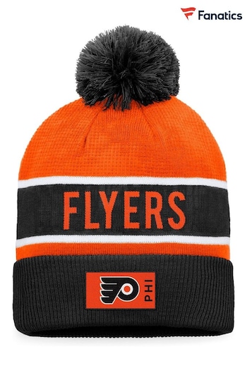 Philadelphia Flyers Fanatics Orange Branded Authentic Pro Game & Train Cuffed Pom Knit Hat (D96459) | £25