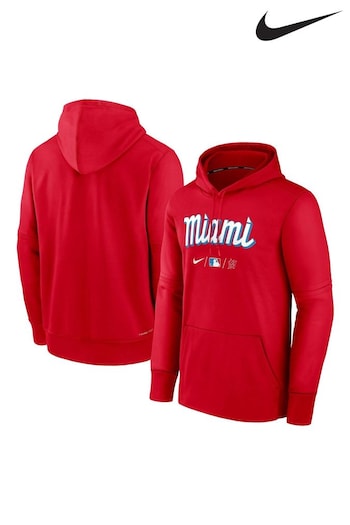 Nike Red Fanatics Miami Marlins will Nike City Connect Therma Hoodie (D96463) | £70