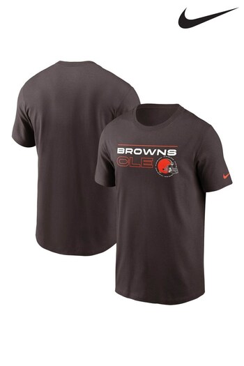 Cleveland Browns Primary Colour Wordmark T-Shirt Mens