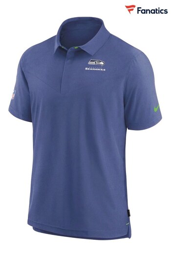 Nike hyperdunk Blue NFL Fanatics Seattle Seahawks Sideline Dri-FIT Coach Short Sleeve Polo Shirt (D96549) | £32