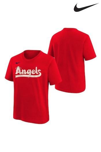 Nike Red Fanatics Los Angeles Angels of Anaheim ligera Nike City Connect T-Shirt Youth (D96554) | £20