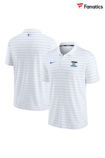 Nike White Fanatics Boston Red Sox Nike City Connect Striped Polo Shirt (D96559) | £50