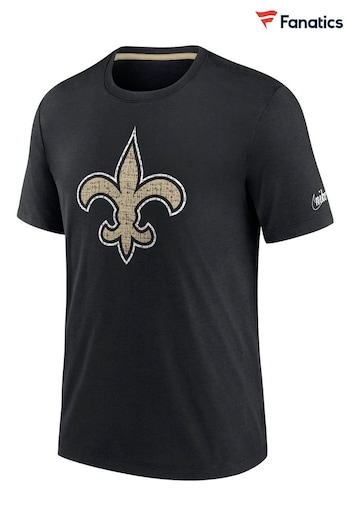 Nike Black NFL Fanatics New Orleans Saints Historic Tri-Blend T-Shirt (D96615) | £32