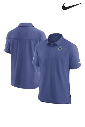 Nike Blue Fanatics Dallas Cowboys Sideline tan Nike Dri-FIT Coach Short Sleeve Polo (D96621) | £65