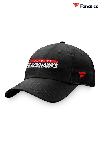 Chicago Blackhawks Fanatics check Authentic Pro Game & Train Unstructured Adjustable Black Cap (D96622) | £20