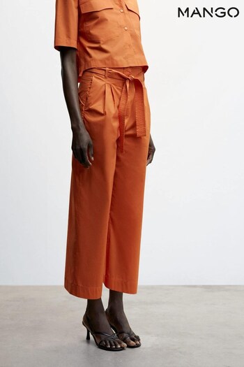 Mango Orange Pleated Culottes Trousers (D96640) | £36
