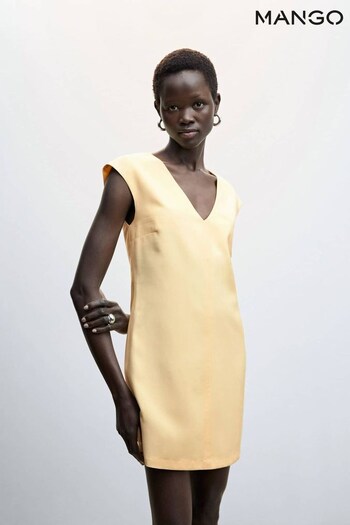 Mango Yellow V-Neckline Short Dress (D96651) | £36