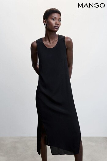 Mango Scoop-Back Bodycon Black Dress (D96684) | £46