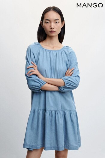 Mango Blue Tencel Short Dress (D96688) | £36