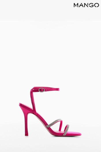 Mango Pink Strass Straps Heel Sandals (D96724) | £46