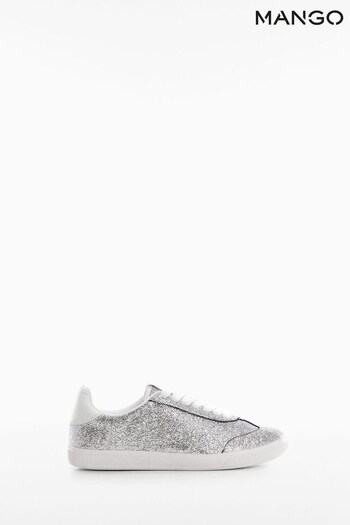 Mango Silver Lace Glitter Sneakers (D96725) | £50