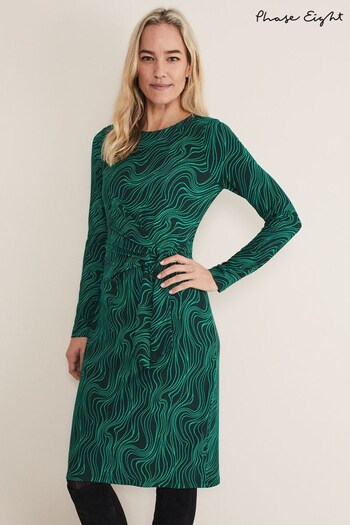 Phase Eight Green Ally Print Dress (D96759) | £89