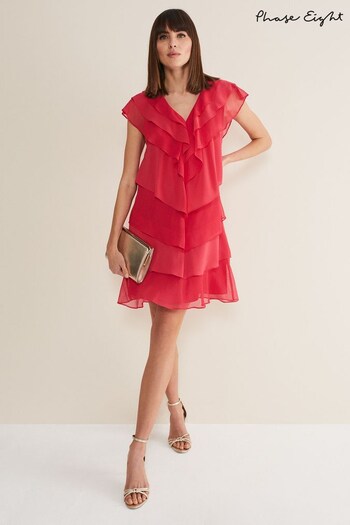 Phase Eight Pink Sage V-Neck Pleat Dress (D96791) | £129