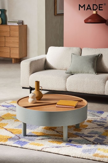 MADE.COM Grey Lola Round Storage Coffee Table (D96799) | £499