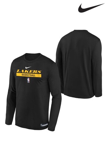 Nike Black Los Angeles Lakers Nike Long Sleeve Practice T-Shirt (D96823) | £26