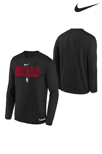 Nike Black Chicago Bulls Nike Long Sleeve Practice T-Shirt (D96826) | £26