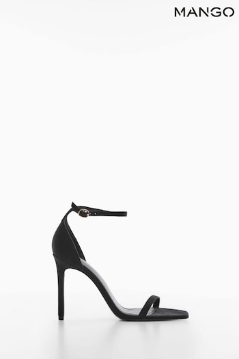 Mango Ankle-Cuff Black Sizzled Sandals (D96850) | £36