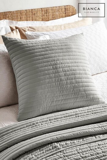 Bianca Silver Quilted Lines Cushion (D96916) | £20