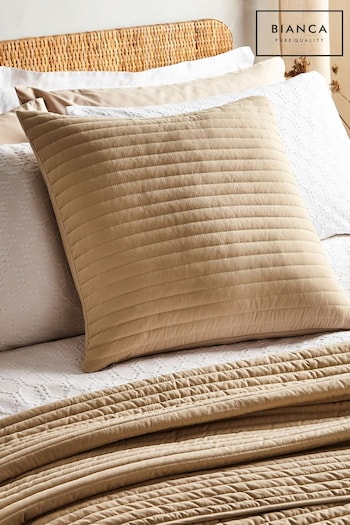 Bianca Natural Quilted Lines Cushion (D96918) | £20
