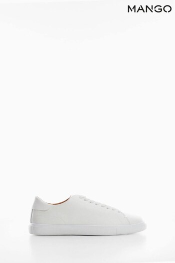 Mango Monocoloured Leather White Sneakers (D96921) | £80