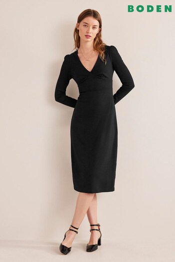 Boden Black Column Jersey Midi Dress (D97050) | £98