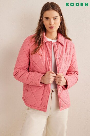 Boden Pink Broderie Quilted Cotton Jacket (D97132) | £120