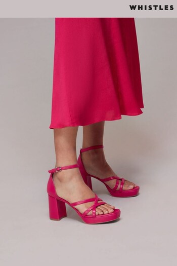 Whistles Pink Selene Platform Heeled Sandals (D97340) | £169