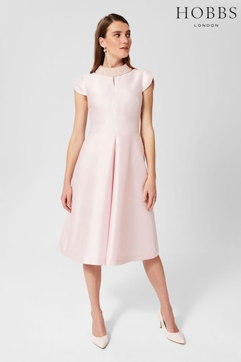 Hobbs Pink Marcella Beaded Dress (D97359) | £299