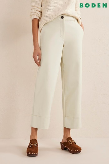Boden Cream Tailored Turn-Up Trousers (D97366) | £85