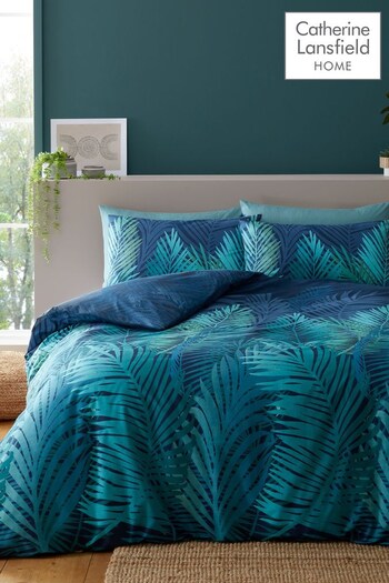 Catherine Lansfield Green Tropical Palm Duvet Cover and Pillowcase Set (D97415) | £16 - £25