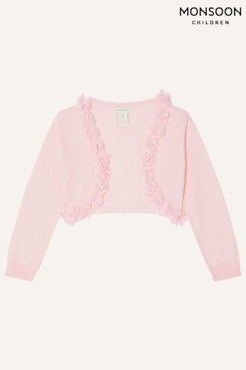 Monsoon Pink Baby Flora 3D Flower Cardigan (D97534) | £23 - £25