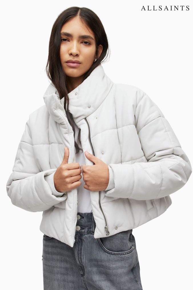 AllSaints White Petra Puffer Jacket (D97677) | £459
