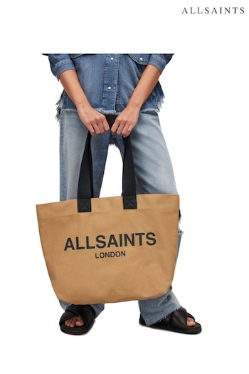 AllSaints Black Ali Canvas Tote Bag (D97692) | £89