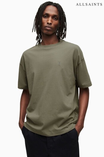 AllSaints Green Harding Shortsleeve Crew T-Shirt (D97730) | £55