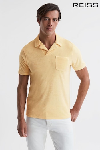 Reiss Lemon Caicos Towelling Cuban Collar Polo Shirt (D97833) | £35