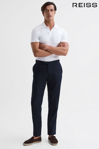 Reiss White Nammos Slim Fit Cotton Polo Shirt (D97854) | £68