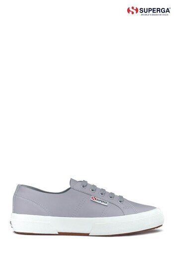Superga Grey 2750 Unlined Nappa Leather Trainers (D97984) | £115