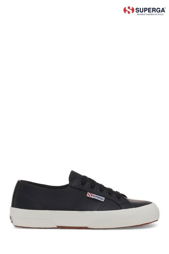 Superga Black 2750 Unlined Nappa Leather Trainers (D97985) | £115
