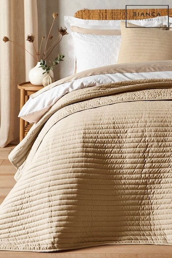 Bianca Natural Quilted Lines Bedspread (D98145) | £35