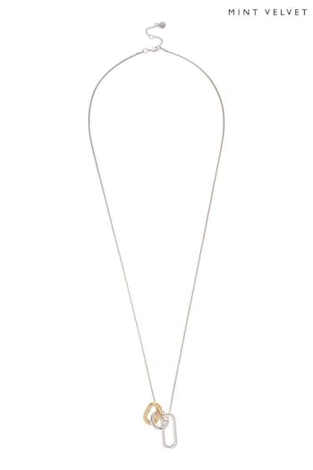 Mint Velvet Gold Tone Mixed Triple Link Necklace (D98166) | £29