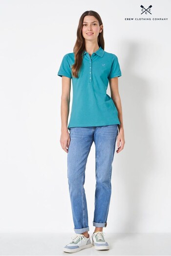 Crew Clothing Company Aqua Blue Cotton Polo Shirt (D98827) | £35